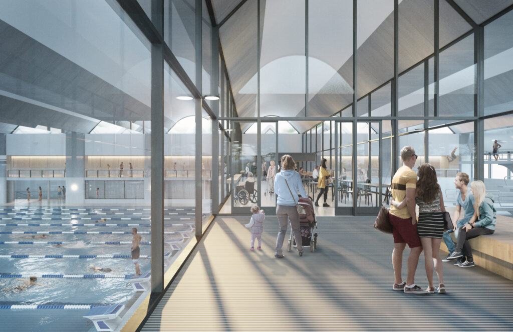 Visualisierung Schwimmhalle Neufeld Eingang