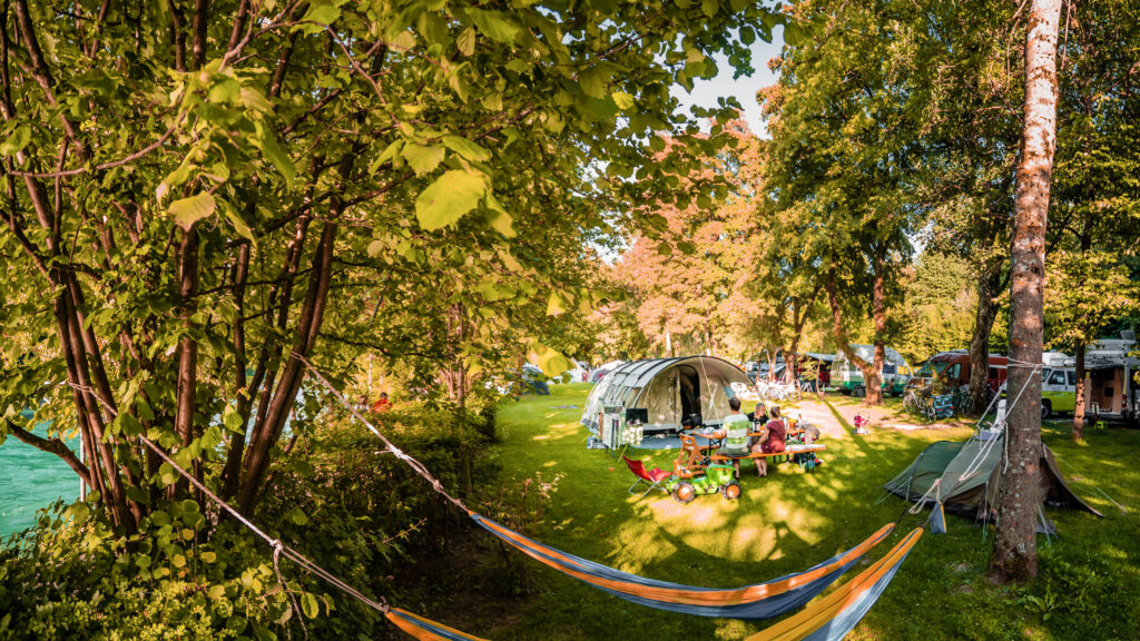Hängematten, Zelte und Aare Camping Eichholz